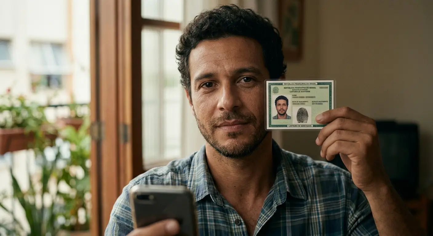 Exemplo de selfie com documento