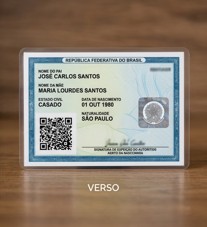 Verso do documento
